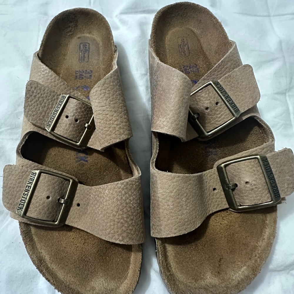 Birkenstock Leather Tan Sandals with Adjustable Straps